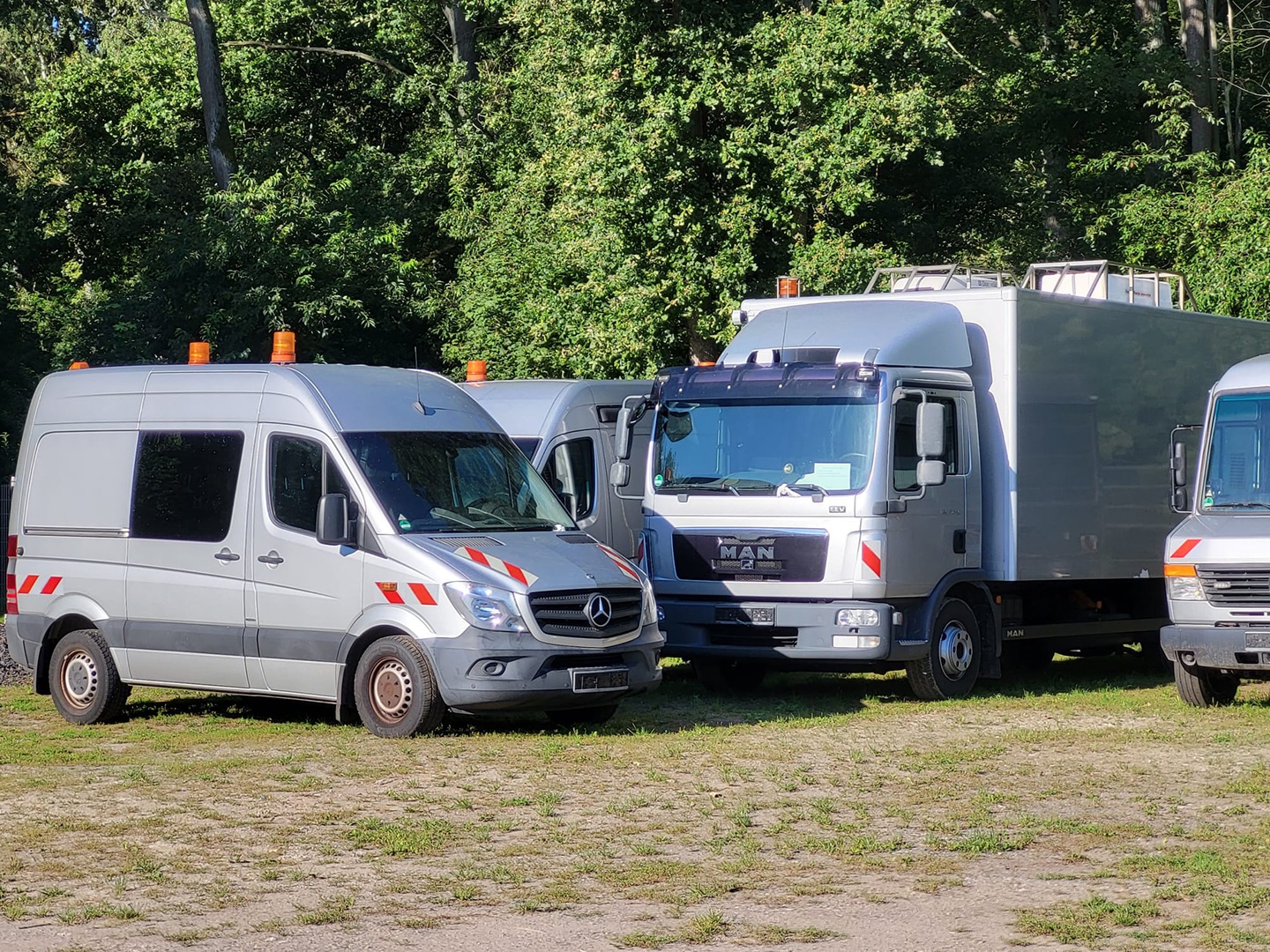 Transporter und Lkw aus dem Fuhrpark der Berliner Wasserbetriebe