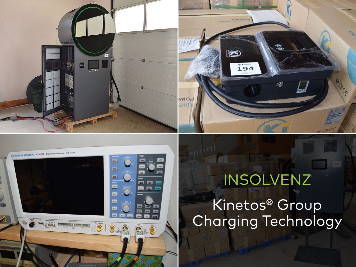 Betriebsausstattung aus Insolvenz der Kinetos® Group - Charging Technology