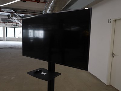 Los 7 - 65"-Fernseher auf TV-Rollgestell