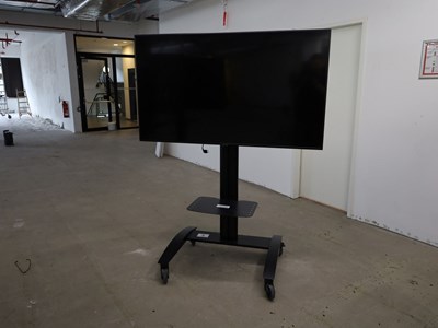Los 8 - 65"-Fernseher auf TV-Rollgestell