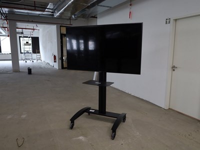 Los 9 - 65"-Fernseher auf TV-Rollgestell