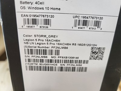 Los 19 - Notebook Lenovo Legion 5 Pro