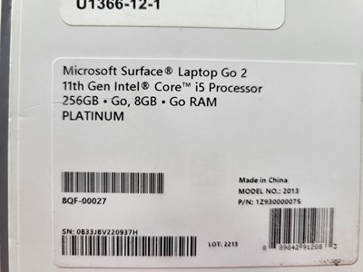 Los 124 - Notebook Microsoft Surface Go 2 platin