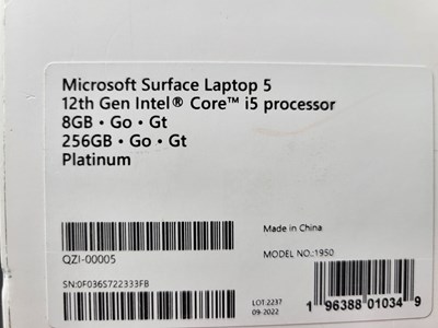 Los 295 - Notebook Microsoft Surface Laptop 5 platin