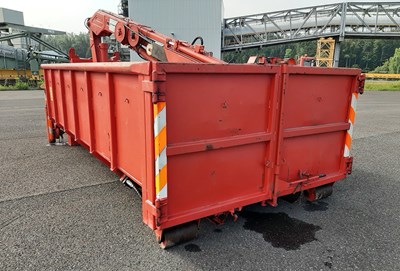 Los 2 - Abrollcontainer STEGK mit Ladekran Meiller MK 106 RS