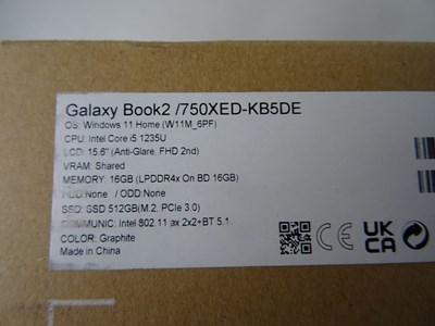Los 77 - Notebook Samsung Galaxy Book 2 Pro 15 grau